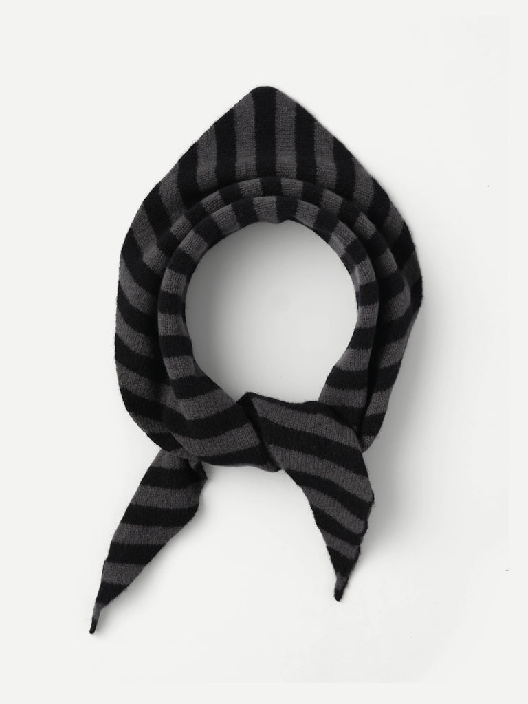 Black & grey striped neckerchief