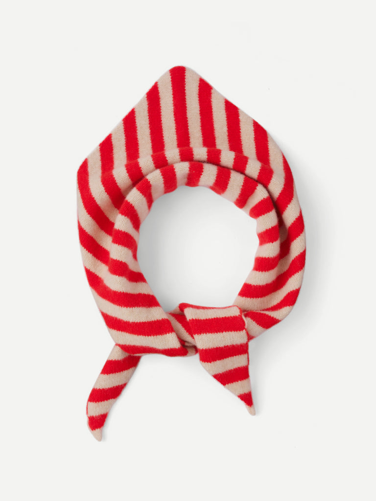 Red & white striped wool neckerchief