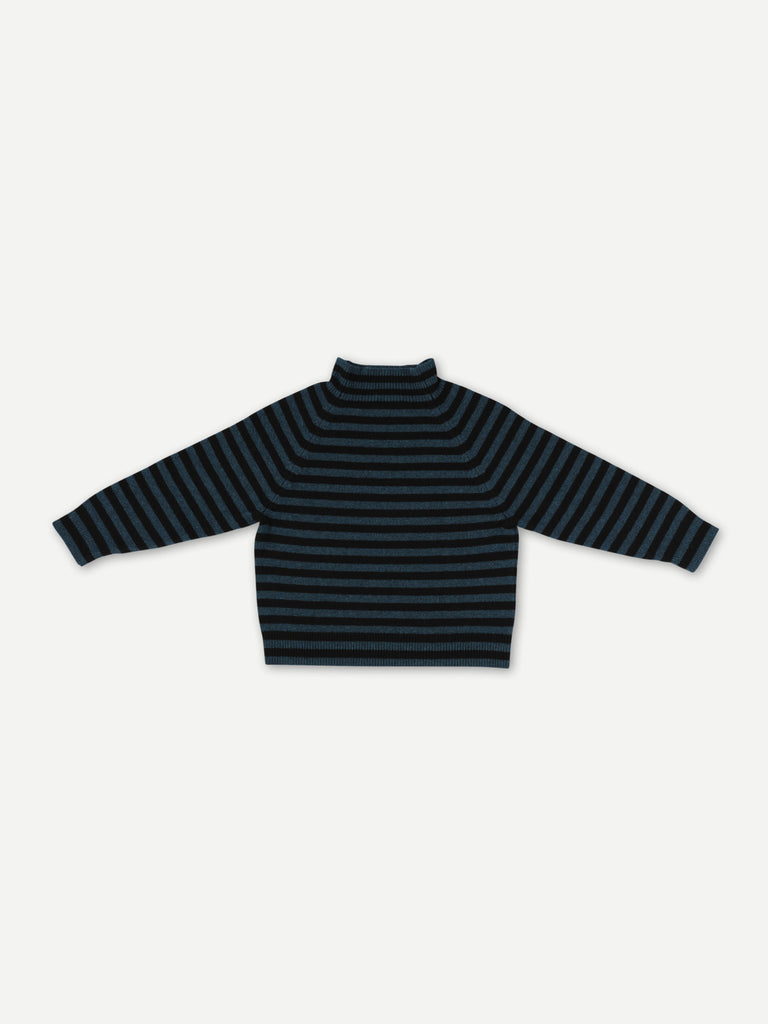 STRIPE FELTED JUMPER BLACK & LUGANO