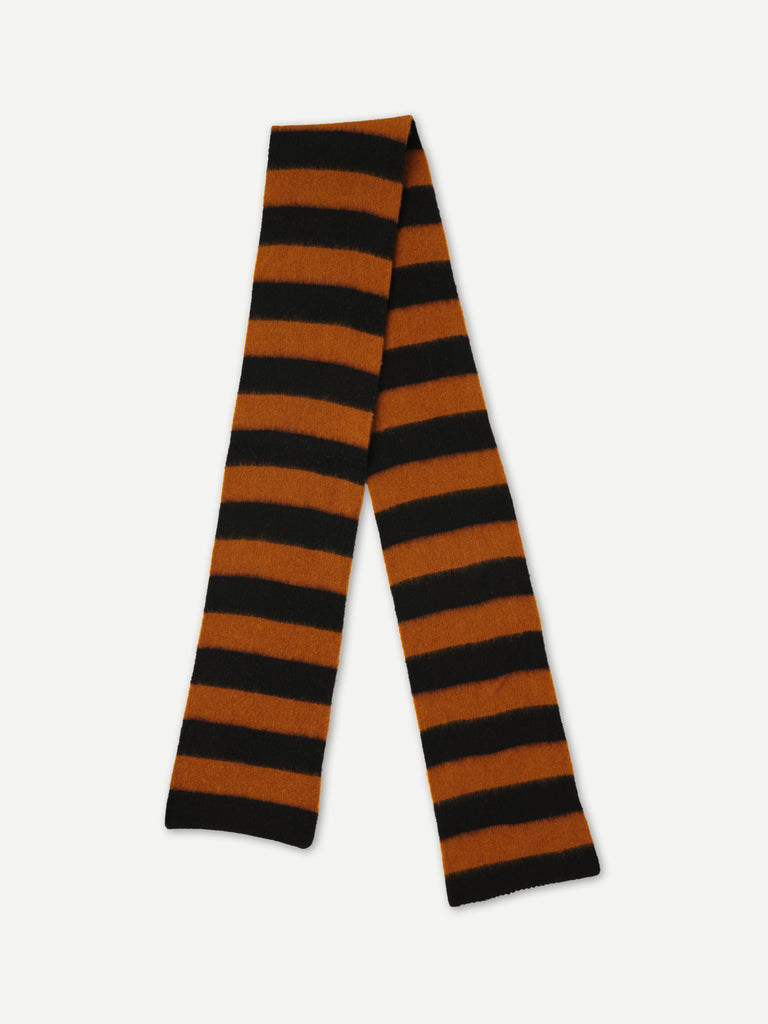 BRUSHED STRIPE SCARF BLACK & CUMIN