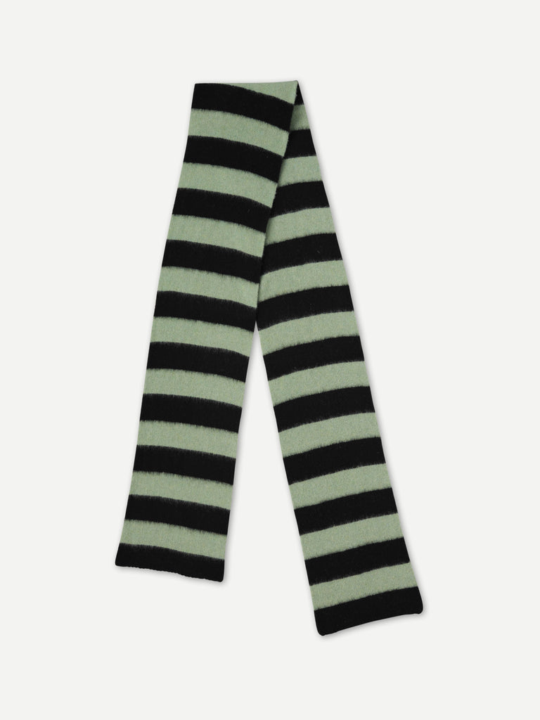 BRUSHED STRIPE SCARF BLACK & SAGE