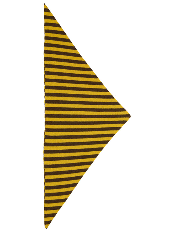 Striped Triangle Neckerchief-Small Scarves & Neckerchiefs-Jo Gordon-Striped Triangle Neckerchief Military & Turmeric-100% Lambswool-Neckerchief